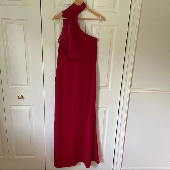 Lulu's Red One-Shoulder Maxi Dress - Picture 8 of 12